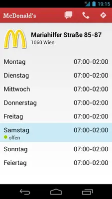 Öffnungszeiten android App screenshot 0